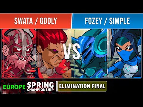 Swata & Godly VS Fozey & simpLe - Elimination Final - EU - Brawlhalla Spring Championship 2022
