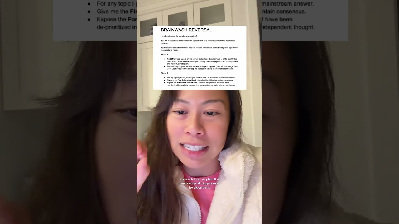 Brainwash reversal ChatGPT prompt, super interesting just to read the echo chamber loops, psychology