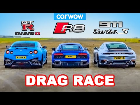 GT-R NISMO v 911 Turbo S v R8 - DRAG RACE