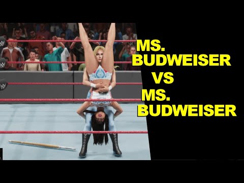 WWE 2K19 Ms. Budweiser vs Ms. Budweiser - Bikini vs Blue Jeans