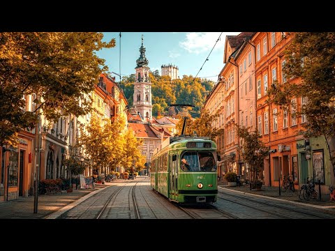Atemberaubende Herbstfarben in Graz, Österreich 🇦🇹 - Altstadtrundgang in 4K