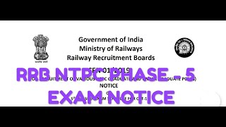 RRB NTPC PHASE - 5 EXAM NOTICE // CHECK YOUR EXAM CITY AND DATE // DOWNLOAD EXAM ADMIT CARD