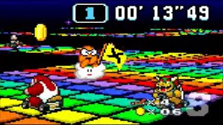 SNES Rainbow road Super Mario kart