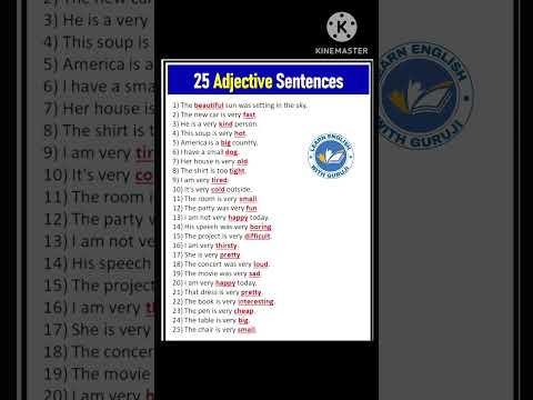 25 Adjective sentence in english #english #basicenglishspeaking