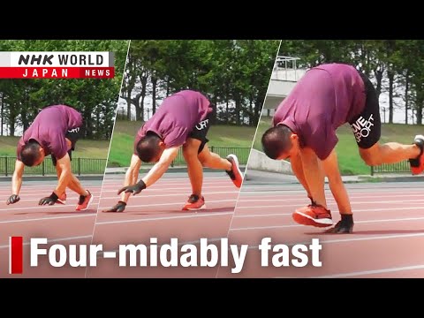 Aping the animals: 'All-fours' runner smashes 100m recordーNHK WORLD-JAPAN NEWS