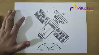 How to Draw a Satellite Easy step by step