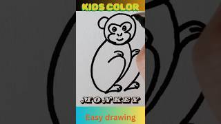 How to draw a monkey simple!#how to draw a monkey#kids color