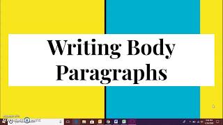 Writing a Body Paragraph