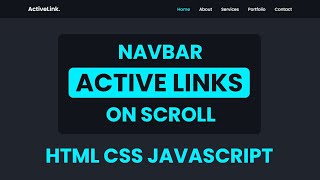 How to Create an Active Nav Link on Scroll using HTML CSS and Javascript | Active Menu Class