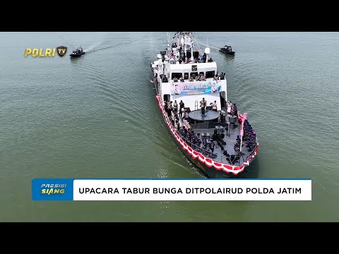 POLDA JATIM GELAR UPACARA TABUR BUNGA PERINGATI HUT KE-75 POLAIRUD