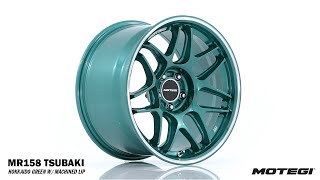 18" Motegi Racing MR158 Tsubaki Hokkaido Green With Machined Lip Alloy Wheels