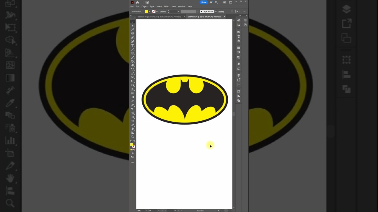 Creating Batman Logo Design | Adobe Illustrator #shorts