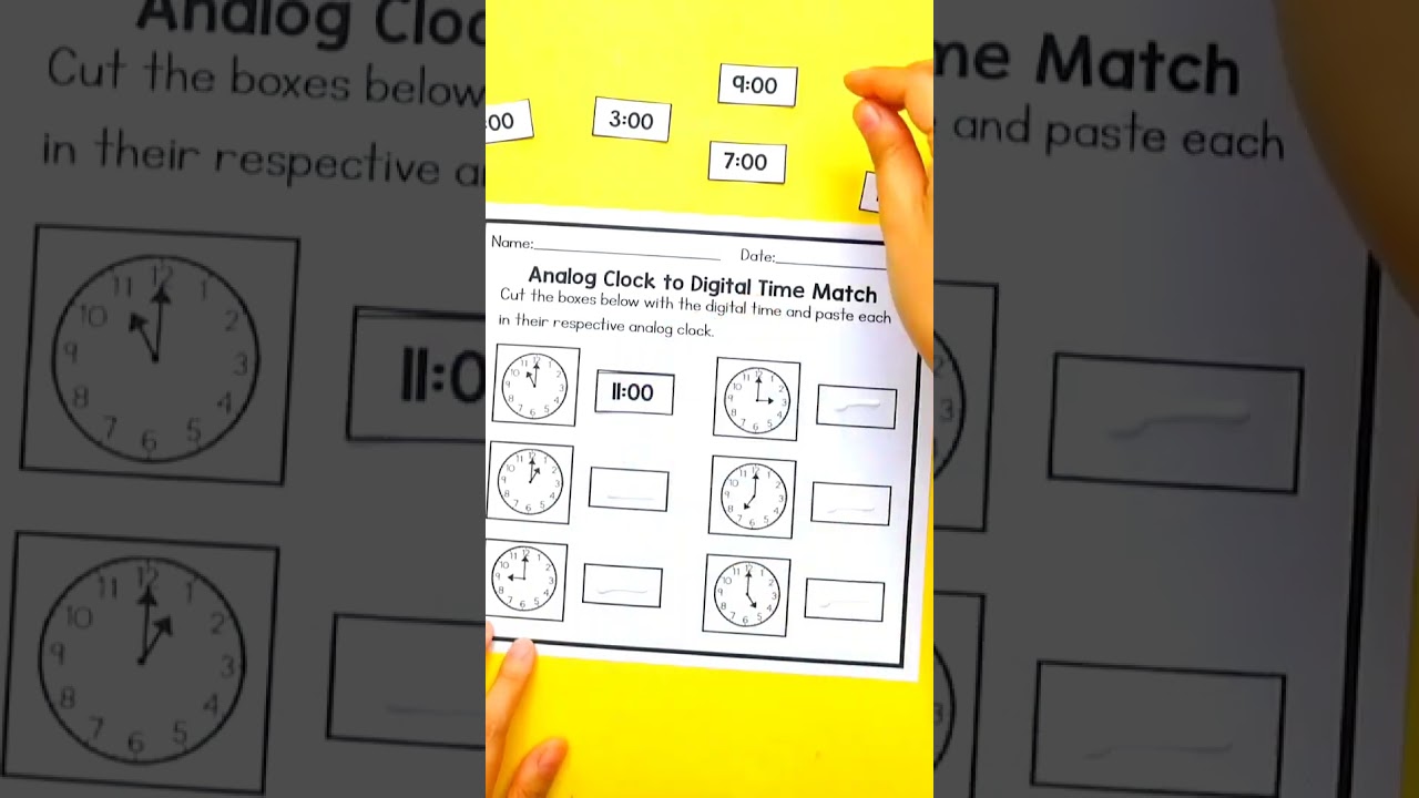 ✏️ Telling Time Practice Worksheet | Learn to Read Analog & Digital Clocks