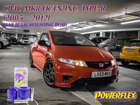 INSTALLING POWERFLEX REAR BEAM MOUNTING BUSH - CIVIC TYPE R FN2 #powerflex  #honda #fn2