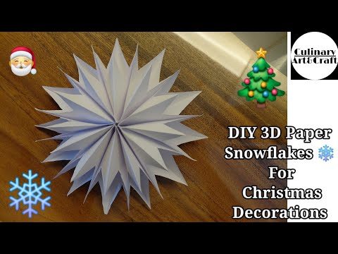 DIY Easy 3D Paper Snowflakes For Christmas Decorations | Easy Paper Cutting Craft For Kids