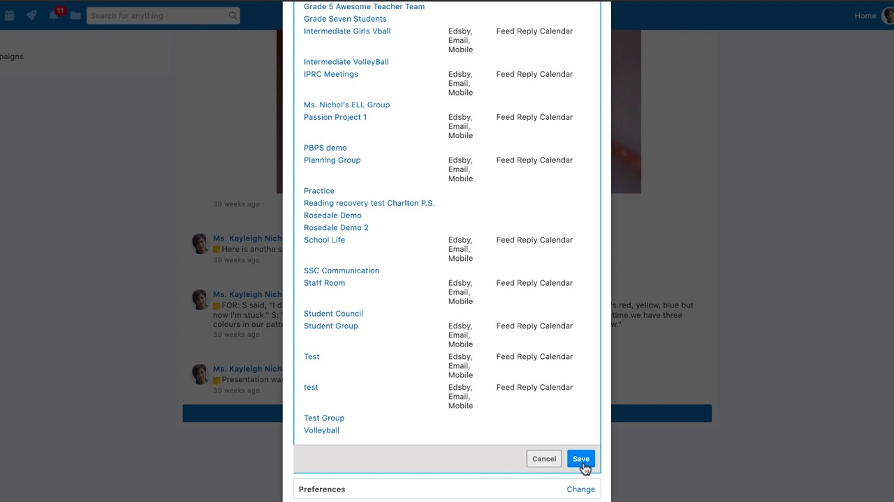 Edsby Educator Account Settings