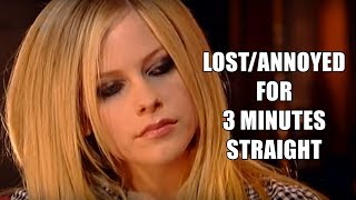 avril lavigne feeling lost/annoyed in an interview for 3 minutes straight