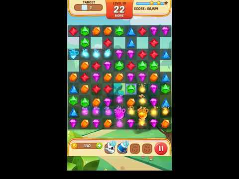 Jewel Match King Level 10 - Walkthrough ( No Booster )