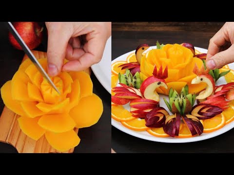 Art In Super Fruit Platter - Mango Rose Decoration Ideas Cutting Tricks
