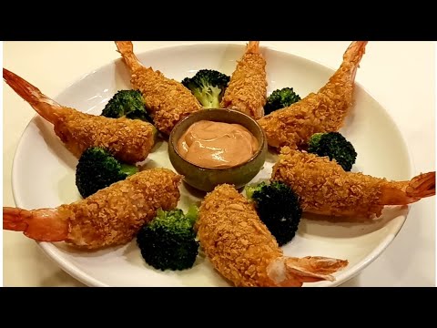 Crispy-Baked Prawns With Bacons And Corn Flakes