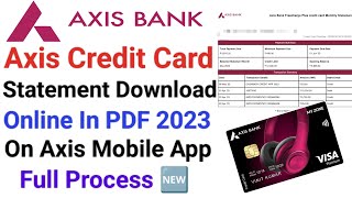 Axis bank credit card statement download | How to download axis bank credit card statement