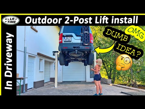 Outdoor 2-Post Car Lift Install in Our Driveway - Part 2