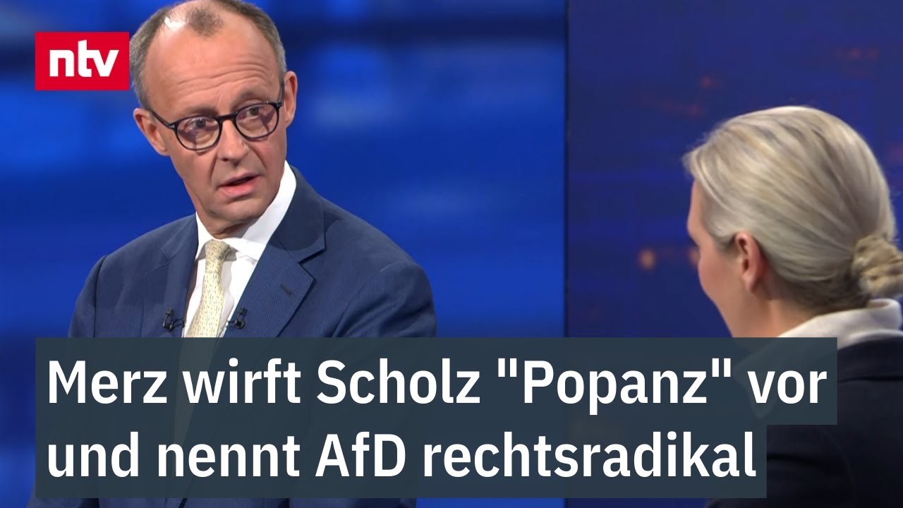 Weidel weicht Vogelschiss-Frage aus: Merz wirft Scholz "Popanz" vor und nennt AfD rechtsradikal