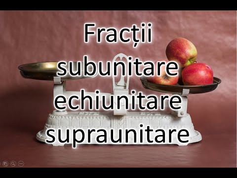 Fracţii echiunitare, subunitare, supraunitare, clasa a V-a