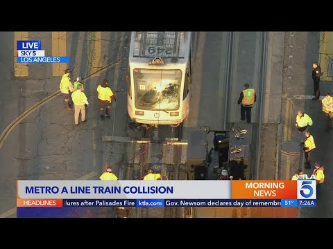 Train hits truck on Metro A Line tracks in Los Angeles; service disrupted