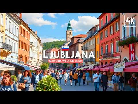 Ljubljana Slovenia walking tour - Travel guide with captions | 4K
