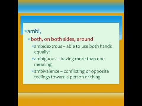 "Ambi" the root of few psychology related words - Etymology - Ambidextrous, Ambivalence, Ambiguous