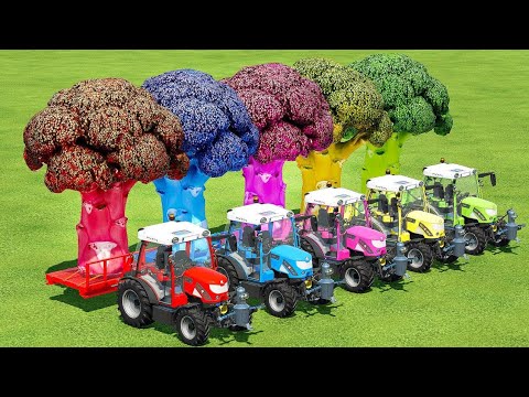 LOAD & TRANSPORT GIANT BROCCOLI WITH RIGITRAC MINI TRACTORS - Farming Simulator 22