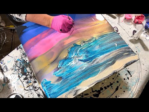 #320 Gorgeous Sunset Beach Swipe! With Bloom Waves 🌊🏝️