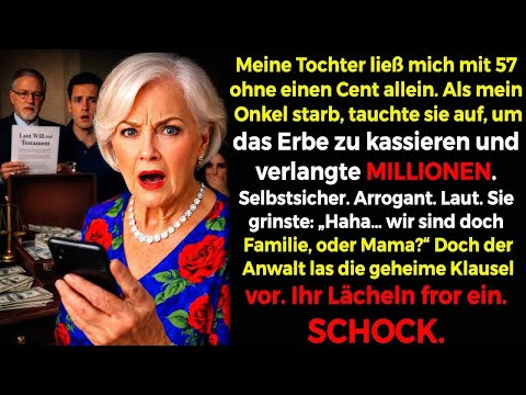 Meine Tochter verließ mich mit 57 – Jahre später forderte sie bei der Erbschaft MILLIONEN, aber…