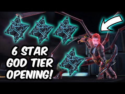 4x 6 Star Crystal Opening - F2P Act 8.1 Black Widow Scytalis Boss - Marvel Contest of Champions