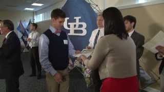 Students deliver the "perfect" 90-second pitch in the Elevator Pitch Contest.