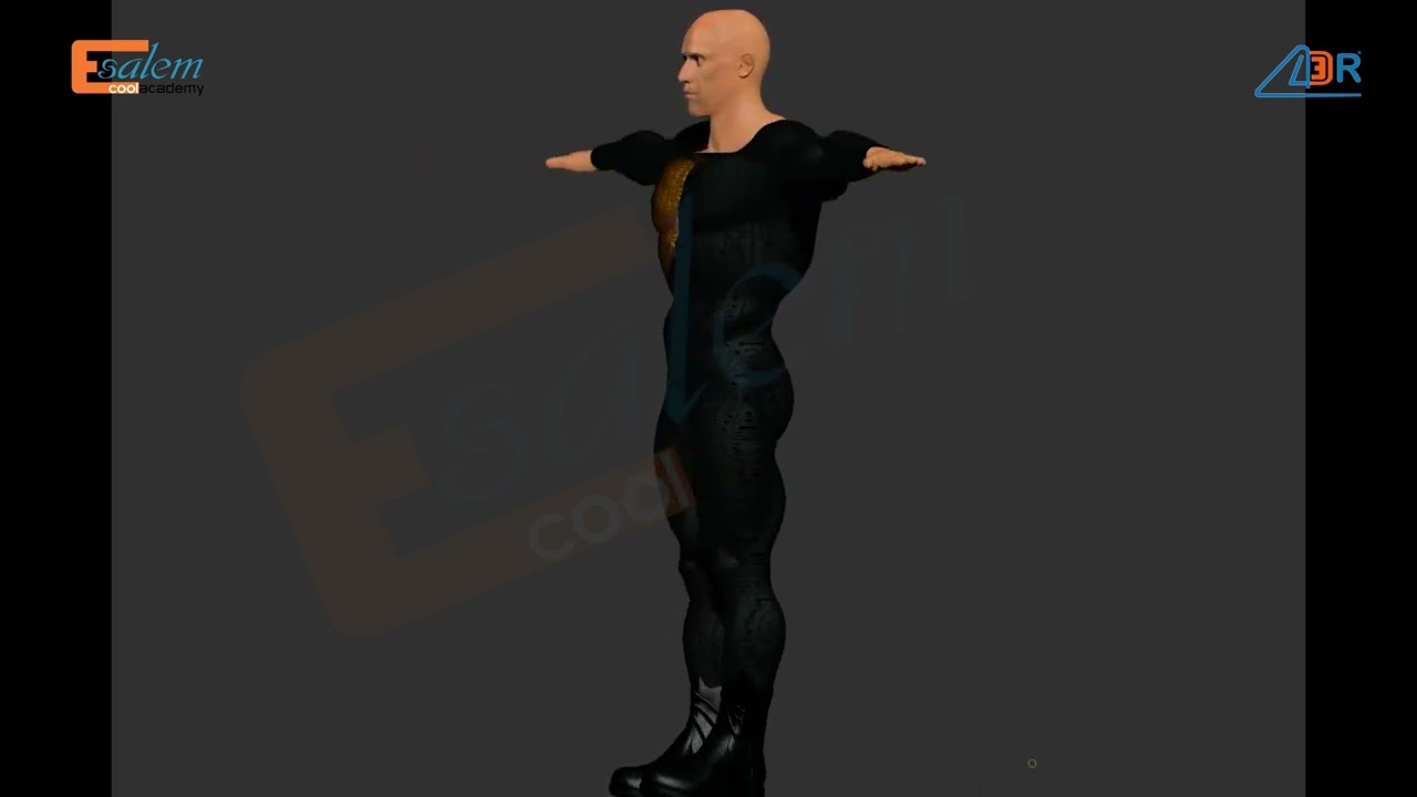 Neuer schwarzer Adam Dwayne Johnson ZBrush 3D Modell