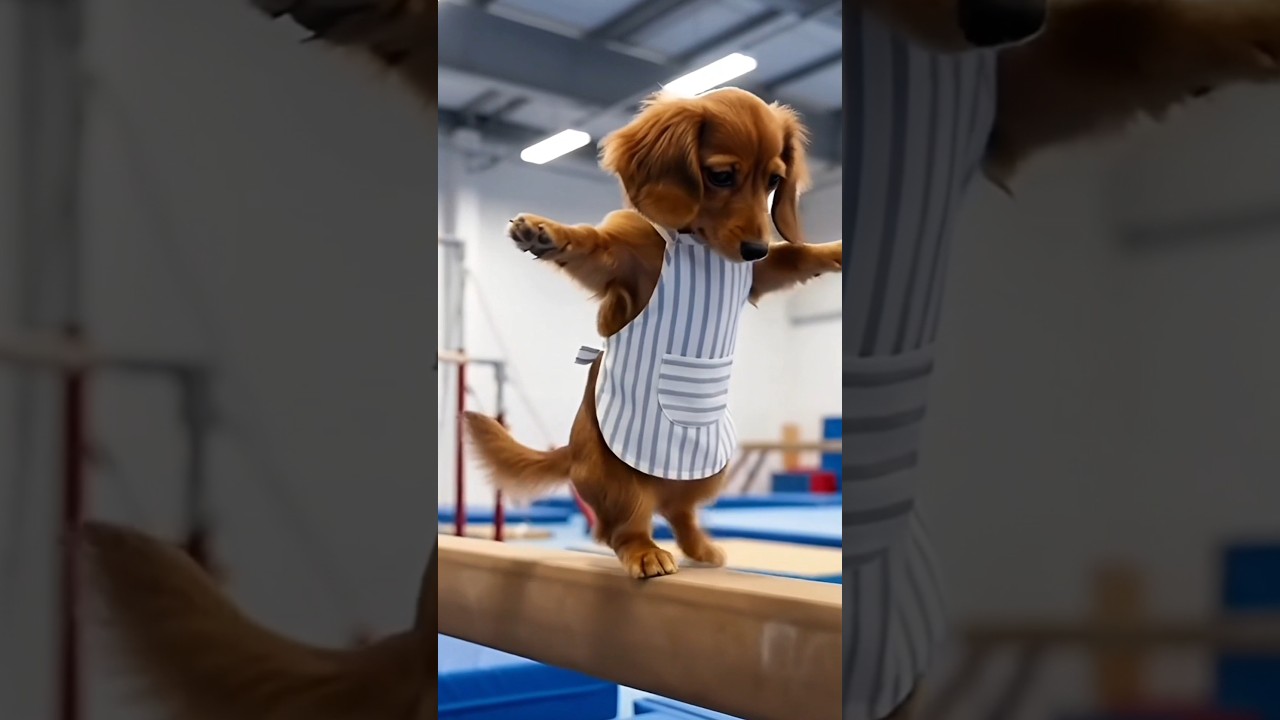 平均台を歩くダックスと新グッズ登場！URLは19:00にコミュニティ投稿に載せます😊