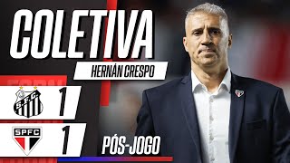SANTOS X SÃO PAULO: HERNÁN CRESPO FALA AO VIVO APÓS EMPATE NA VILA BELMIRO