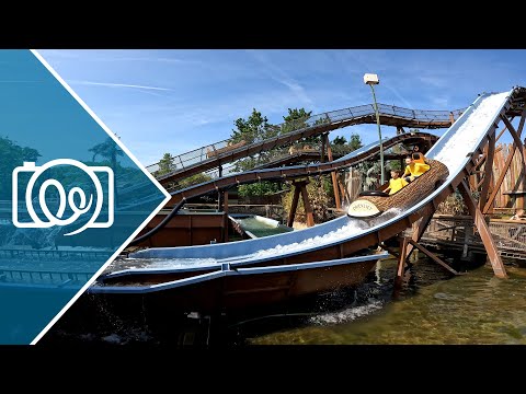 Jungle River (Wildwasserbahn / Log Flume Ride) @ Drievliet Den Haag 2022 - 4K Onride / POV Video