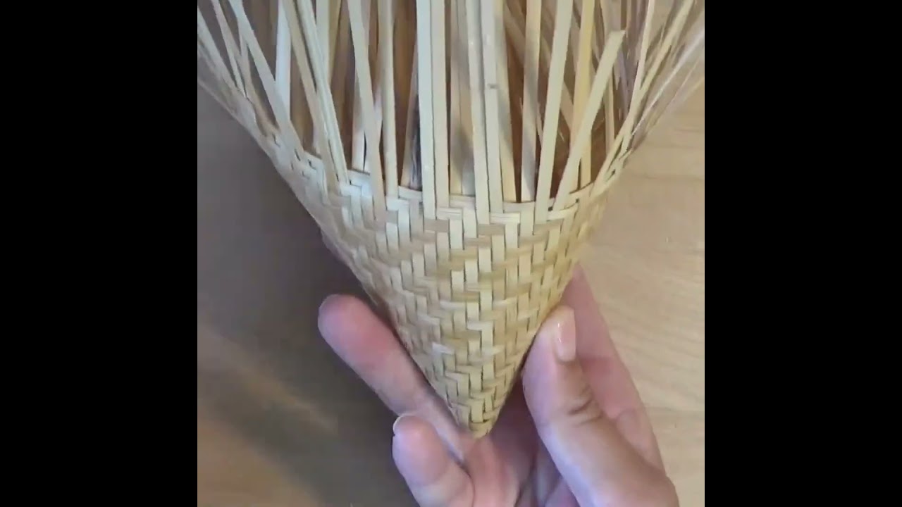 竹のコーヒードリッパーの作り方　～角が折れない編み方～　円錐　bamboo work 　How to make a bamboo coffee dripper　#Shorts