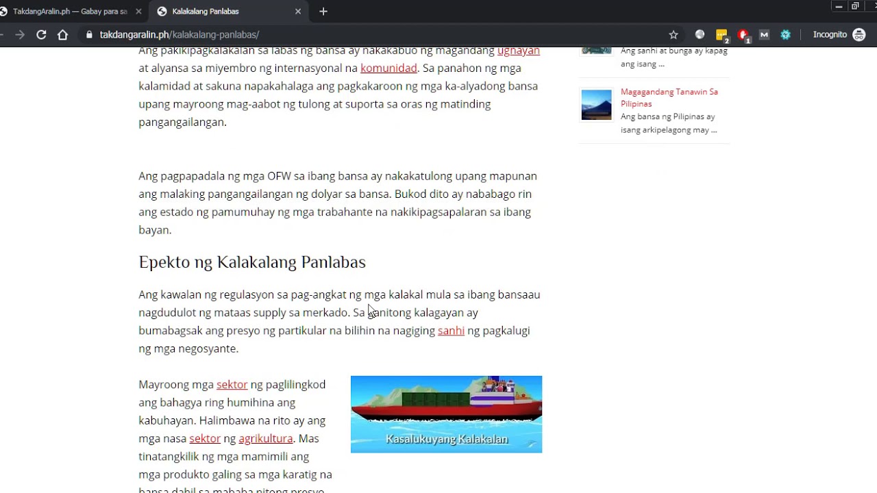 Kalakalang Panlabas - Ipaliwanag | Halimbawa - TakdangAralin.PH