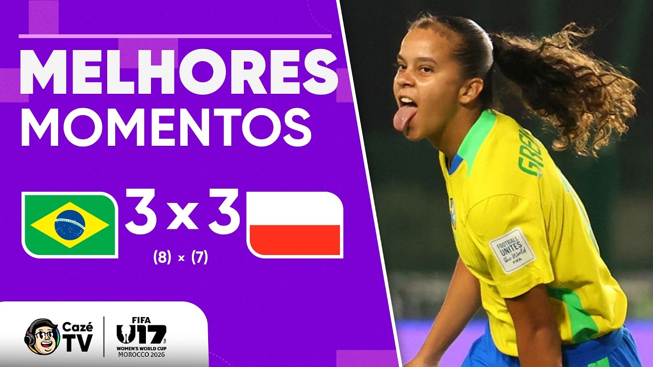 MELHORES MOMENTOS: BRASIL 3 X 3 POLÔNIA | COPA DO MUNDO FEMININA SUB-17 2026 | OITAVAS DE FINAL