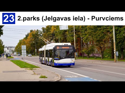 Trolejbusu maršruts Nr.23 2.parks (Jelgavas iela) - Purvciems