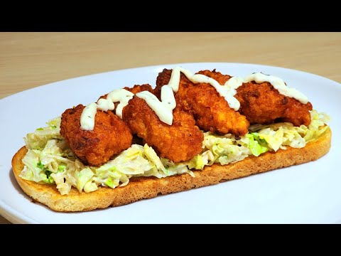 Easy Delicious Buffalo Chicken Open-Faced Sandwich #recipe #cookology