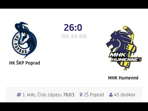 1.kolo - HK ŠKP POPRAD vs MHK HUMENNÉ