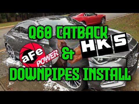 Q60 AFE Power Takeda Catback & HKS Lower Downpipes Install