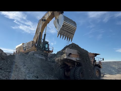 Caterpillar 6015B Excavator Loading Caterpillar Dumpers - Sotiriadis Mining Works