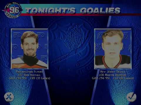 EA Sports NHL '96 - All-star Exhibition NJD 1 v PHI 12 | Flyers Humble Brodeur and Terreri in PHI
