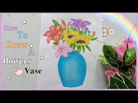 How to draw a flowers vase // comment dessiner un vase de fleurs